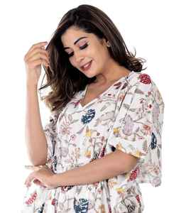 ชุดคาฟตันผ้าฝ้ายอินเดียสำหรับผู้หญิง งานแฮนด์เมด ชุดคลุมชายหาด คิโมโน โรบ สวมใส่สบาย เหมาะสำหรับใส่ในรีสอร์ท - Product Image 2