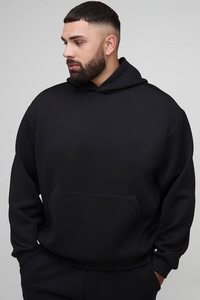 Manufactured Heavyweight 100% Cotton Fleece Thick Oversized <b>Men</b> Pullover <b>Hoodies</b> Custom Embossed Winter Streetwear <b>Hoodies</b> - Product Image 4