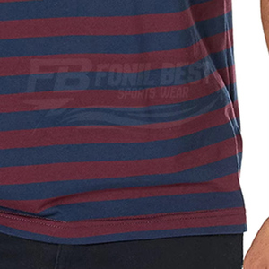 High Quality Men's <b>Striped</b> Knitted Tank <b>Top</b> O-Neck Casual Sleeveless Vest <b>Red</b> Blue Stripe Custom Design And Logo Print - Product Image 4