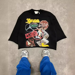 Camiseta de Manga Corta Oversize para Hombre con Estampado de Rostro de Jesús, Cuello Redondo, Estilo Urbano, Algodón Jersey Transpirable - Product Image 3