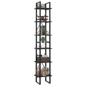 Bibliothèque grise de 82,7 pouces de hauteur, en bois d'ingénierie et métal - Product Image 4