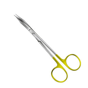 Ciseaux dentaires en acier allemand de 13 cm, demi-or, avec lame courbée lisse et pointe acérée pour usage industriel et DIY, certifiés CE par Grip Surgical - Product Image 1