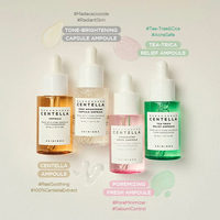 Kit d'ampoules à la Centella de Madagascar 4 pièces – Soin coréen pour le visage, sérum et essence hydratants et anti-rides