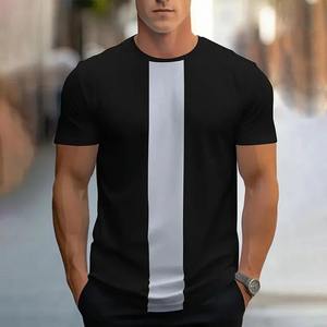 เสื้อยืดพิมพ์ลาย 3 มิติ ดีไซน์เรียบง่าย สไตล์สร้างสรรค์  โลโก้แบบกำหนดเอง สำหรับผู้ชาย ใส่สบายๆ ในฤดูร้อน ทรงหลวม ไซส์ใหญ่ คอกลม แขนสั้น - Product Image 2