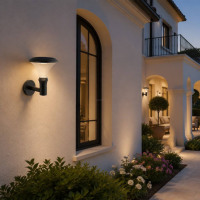Lampe solaire murale d'extérieur, éclairage mural LED détachable IP65, longue autonomie pour jardin et cour, design personnalisé