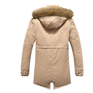Casual Regular Fit Zipper Closure OEM Service Plus Size Men's Parka Hooded Jacket <b>Fur</b> <b>Trim</b> Windproof Filled Winter Coat - Product Image 6