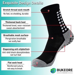 2 Set Anti-Slip <b>Grip</b> Soccer <b>Socks</b> with Shin Guard Sleeves, Sports Athletic <b>Socks</b> for Men Women - Product Image 3
