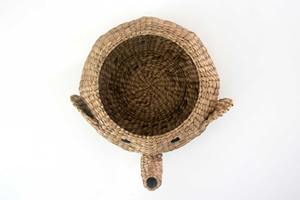 Round water <b>hyacinth</b> <b>basket</b> with elephant face pattern Handmade Storage <b>Basket</b> Wholesale eco-friendly Made in Vietnam - Product Image 4