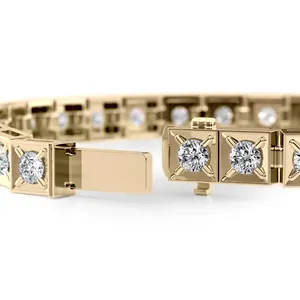 chocolate round lab grown diamond tennis <b>bracelet</b> 14k rose gold fancy brown <b>gem</b> <b>stone</b> link chain fine jewelry - Product Image 6