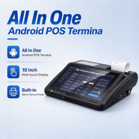 Terminal POS Android 10 inci All-in-One dengan Printer Thermal 58mm Terintegrasi untuk Kasir Toko Perhiasan Ritel
