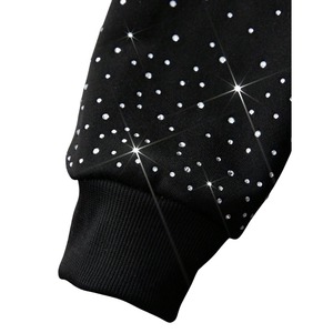 Sweat à capuche surdimensionné en molleton 80% coton 20% polyester, design personnalisé, broderie chenille et appliques en strass - Product Image 4