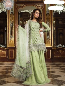 Fashionista International Elegant Pink Embroidered Chiffon Floor-Length Reversible Salwar Kameez <b>Net</b> <b>Dupatta</b> Indian/Pakistani - Product Image 5