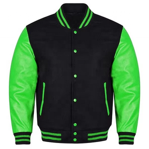 Top Qualité Letterman Varsity Baseball Bomber Veste En Cuir Véritable Manches Laine Corps Vestes Équipe Couleurs Option Veste - Product Image 1