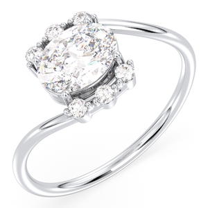 Anillo de Compromiso REYES de Alta Calidad en Oro Sólido de 14K con Corte Ovalado y Moissanita de 1.23 Quilates, Regalo Clásico de Boda, Joyería Fina para Mujer - Product Image 1