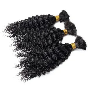 Virgin Remy Indian Curly Human Hair Extensions Silk Base 100% Density Customizable Color Natural Black Weave for Beauty Supply - Product Image 6