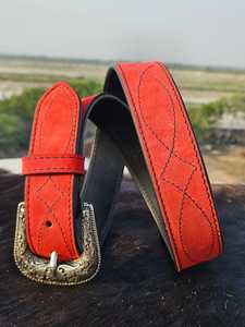 Luxury Hand Crafted Suede Leather Vintage Western <b>Belt</b> Made with 100% Genuine Leather Premium Finish Eco-Friendly - Product Image 2