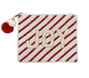 Monedero rojo con cuentas, bordado a mano con diseño de corazón LOVE, cuentas blancas, cremallera, mini bolsa con borla, linda cartera. - Product Image 6