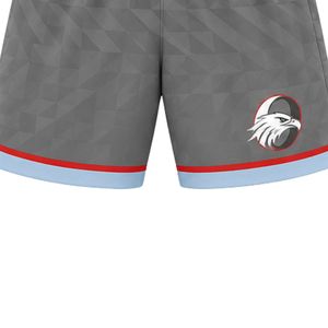 Gray <b>Red</b> Sublimation Lacrosse Shorts Men's Sports Uniform Bottoms Athletic Training Pants Game Wear Outdoor Performance Clothing - Product Image 5