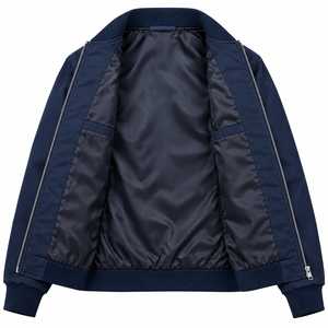 Blouson bomber softshell pour homme, fermeture éclair, col montant, coupe-vent, léger, manteau d'hiver avec logo sur le devant, style streetwear - Product Image 5