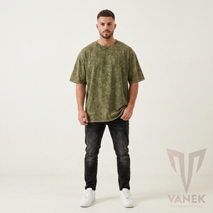 T-shirt à manches courtes pour homme VANEK, coupe ample, tie-dye, coton lavé, jersey, col rond, style décontracté - Product Image 2