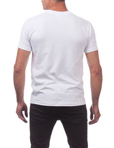 T-shirts pour hommes en coton biologique 100% de haute qualité, col en V, blancs, personnalisables, décontractés, écologiques, 180g, vente en gros - Product Image 2