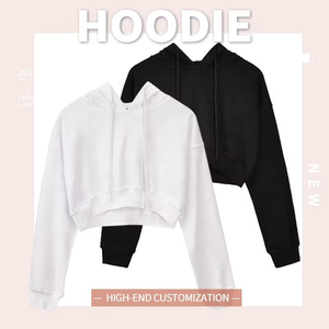 เสื้อฮู้ดครอปท็อปสตรีทแวร์พิมพ์ลายดิจิทัล แขนยาว มีซิป หนา อุ่น เหมาะสำหรับออกกำลังกายในฤดูหนาว รับผลิตตามแบบ OEM พร้อมสกรีนโลโก้ตามสั่ง - Product Image 4