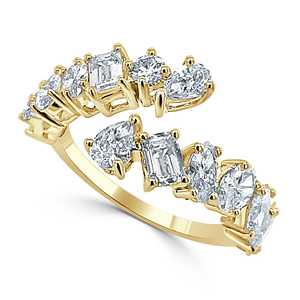แหวนเพชรแบบไขว้ลายไดมอนด์ 14k ทองคำแท้ รูปทรงหลากหลาย เพชร CVD HPHT ผลิตในห้องปฏิบัติการ แบบผสมผสานทรงต่างๆ ครึ่งวงแหวนแบบ Eternity ผู้ผลิตขายส่ง - Product Image 1