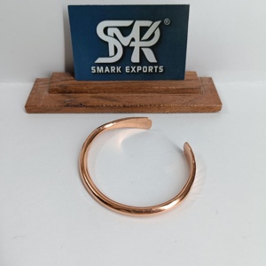 Classic Metal Craft Pure Copper <b>Bangle</b> Plain Smooth Finish Adjustable Open Cuff Bracelet Handmade Minimal Design - Product Image 2