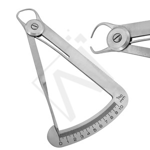 Accuram Dental Iwanson <b>Gauge</b> Stainless Steel Crown Thickness Caliper <b>Measuring</b> <b>Tool</b> Orthodontic Lab Instrument 0-10mm - Product Image 1