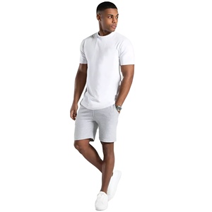 Hight Quality Manufacturer Tracksuit Suit with Short Sleeve Men's <b>Sets</b> 100% cotton breathable summer T-shirt <b>set</b> - Product Image 4