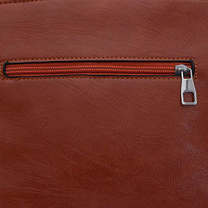 Bolso Tote de Cuero Genuino para Mujer, Diseño Minimalista, Asa Suave, Cierre Abierto, Color Marrón - Product Image 5