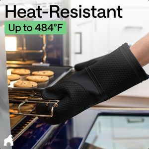 Guanti da Forno in Silicone Morbido Senza BPA con Fodera in Cotone Spesso, Resistenti al Calore, Impermeabili, Guanti di Sicurezza per Cucina con Presa Flessibile - Product Image 3
