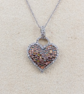 จี้เพชรแท้หลากสีรูปหัวใจ JEWELSPAARK 0.95 กะรัต สำหรับผู้หญิง เงินแท้ 925 ชุบโรเดียม 18k - Product Image 1