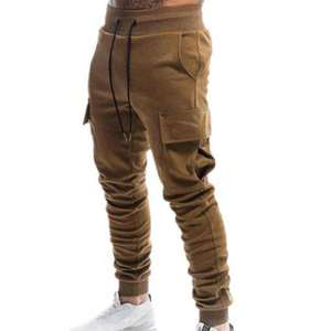 Pantalones Deportivos Cargo Color Borgoña para Hombre, Cintura Elástica con Cordón, Múltiples Bolsillos, Transpirables, Casuales, para Otoño - Product Image 5