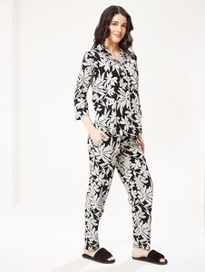 Conjunto de Pijama y Camisa de Manga Larga de Algodón con Estampado Floral para Mujer - Product Image 2