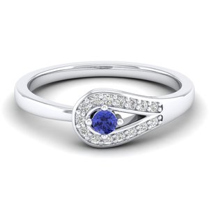 REYES Hot Selling <b>925</b> Sterling <b>Silver</b> Moissanite Wedding Proposal <b>Ring</b> For Women Round Cut 0.08Ct Tanzanite Gemstone Jewelry - Product Image 5