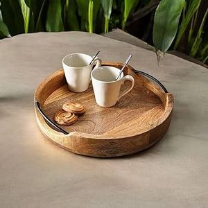Plateau de rangement rectangulaire en bois, design minimaliste, finition vernie, 50x40x30cm, à un seul niveau, pour utilisation sur table, service alimentaire - Product Image 5
