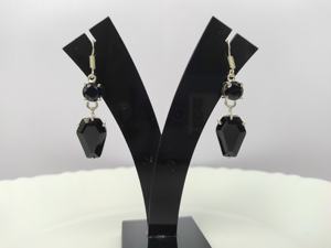 Handmade 925 silver plated Bohemian Women's Wedding Drop <b>Earrings</b> Brass with Coffin <b>Black</b> Onyx <b>Dangle</b> Classic Style Jewelry - Product Image 2