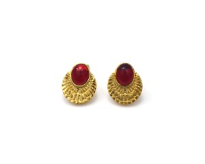 Pendientes de latón con múltiples gemas, chapados en oro, de forma ovalada, para mujeres y unisex, para ocasiones especiales. - Product Image 3