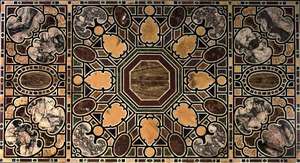 Plateau de table en marbre avec incrustation de pierres précieuses Pietra Dura - Product Image 4