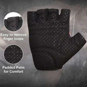 Lightweight Half Finger Gym <b>Gloves</b> with Lace-Up Closure for Bodybuilding <b>Weight</b> Lifting & Fitness <b>Training</b> - Product Image 3