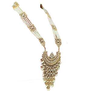 Indian Stylish Layered Pearl Rani Haar Long Kundan Necklace Jewellery Set Wedding Engagement Party Gift Antique Gold Plated - Product Image 2