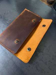 Portefeuille en cuir ultra-fin, pochette élégante longue pour argent, pochette à main, pochette à monnaie élégante, porte-cartes compact pour transporter de l'argent liquide - Product Image 5