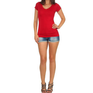 เสื้อยืดทรงเข้ารูป OEM สไตล์ลำลองทันสมัย แขนสั้น เสื้อแฟชั่นผู้หญิงทรงเข้ารูป ทันสมัย สวมใส่สบายทุกวัน - Product Image 3