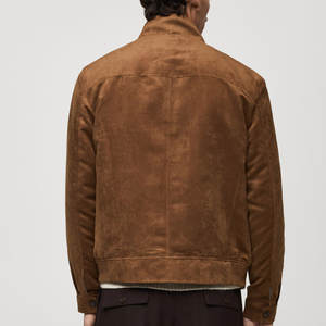 Veste en daim marron rétro pour homme, meilleur blouson court vintage en cuir crocheté, vêtement d'hiver pour homme, veste en daim - Product Image 3