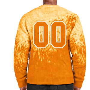 Golden Yellow and White Gradient <b>Men</b> <b>Sweater</b> Crew <b>Neck</b> Long Sleeve Knitted Pullover Custom Casual Streetwear Winter Fashion - Product Image 2