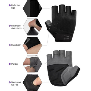 New Design Cycling <b>Gloves</b> Shock Absorbing Memory Gel Padded Road Bike <b>Gloves</b> Bicycle Breathable <b>Fingerless</b> Custom Logo - Product Image 5