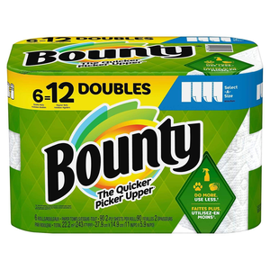 Bounty Select-A-Size Paper Towels, 6 Double Rolls, White, 90 <b>Sheets</b> Per Roll - Product Image 4