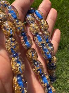 Rosario Musulmán de Resina Transparente Azul Personalizado, Ecológico, Pintado a Mano, Cuentas de Oración Islámicas, Pulsera de Oración - Product Image 3