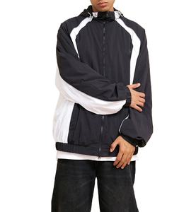 Custom <b>Men's</b> 90s Retro Nylon Plus Size Hooded Windbreaker <b>Jacket</b> Nylon Design <b>Summer</b> Windbreraker <b>Jacket</b> - Product Image 2